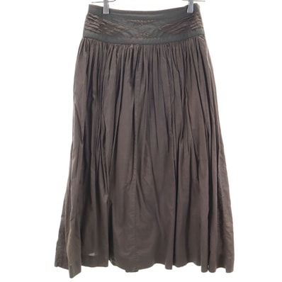 MAX MARA Weekend マックスマーラウィークエンド ロング丈 ギャザースカート 42 ブラウン