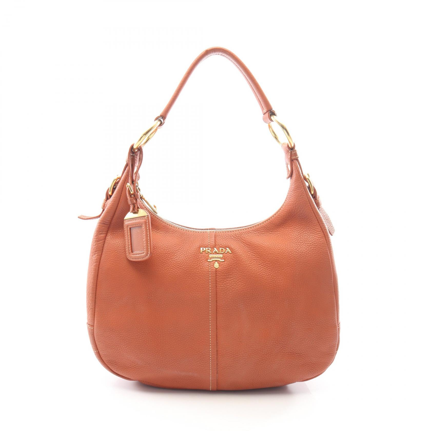 プラダ PRADA ショルダーバッグ バッグ レザー レディース ブラウン系 【中古】
