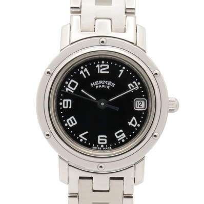 エルメス HERMES クリッパー 腕時計 時計 ステンレススチール レディース ブラック系 CL4.210 【中古】