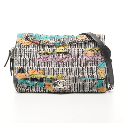 シャネル CHANEL 20番台 2014-2015 ウール ツイード フラップ チェーン イージー フラップ ショルダーバッグ【中古】