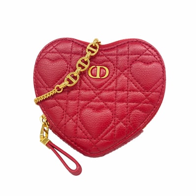 ★最終価格★SALE【6he4677】クリスチャンディオール ショルダーバッグ カロ レザー レッド ゴールド金具【中古】レディース