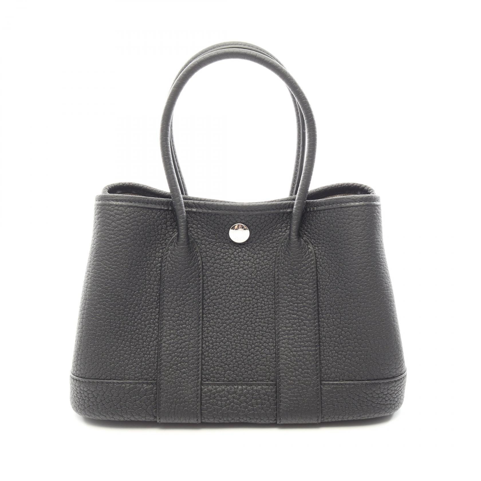 エルメス HERMES ネオガーデン23 ハンドバッグ バッグ レザー ネゴンダ レディース ブラック系 【中古】