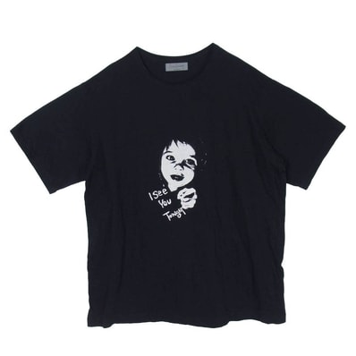 Yohji Yamamoto POUR HOMME ヨウジヤマモトプールオム 21aw HX-T91-077 半袖 PT プリント カットソー Tシャツ ブラック系 3【中古】