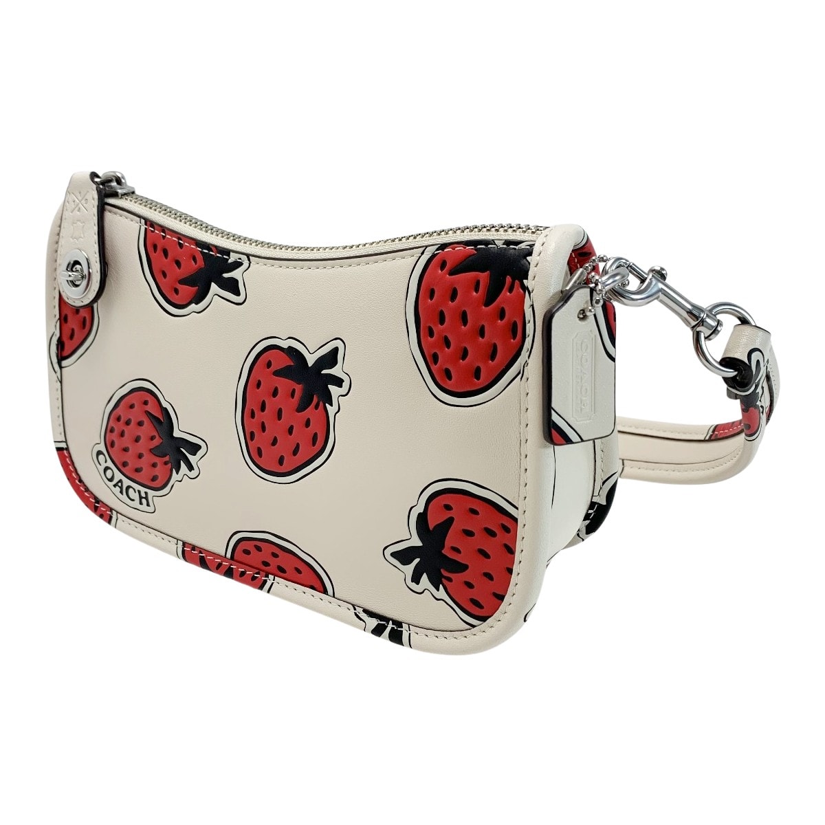 ☆☆COACH コーチ スウィンガー バッグ 苺 Strawberry CT881 アイボリー ストラップ付 レザー レディース