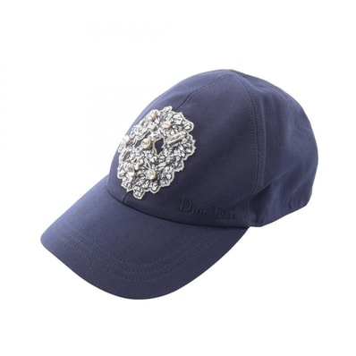 ディオール Dior DIOR TEARS キャップ 帽子 コットン / ラインストーン レディース ネイビー系 【中古】