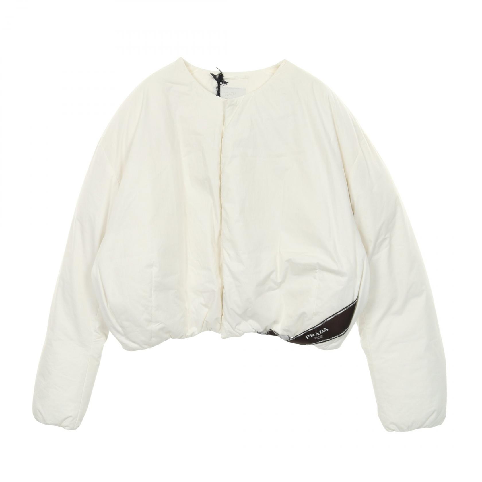 プラダ PRADA ダウンジャケット 衣料品 アウター コットン メンズ ホワイト系 【中古】