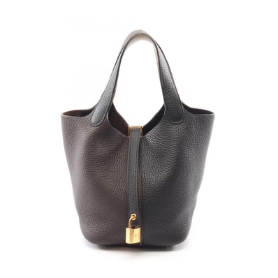 エルメス HERMES ピコタンロックPM トリコロール ハンドバッグ バッグ レザー トリヨンクレマンス トリヨンクレマンス マカサー W刻印(2024年製造) レディース ブラック系 / ブラウン系 / ベージュ系 【中古】