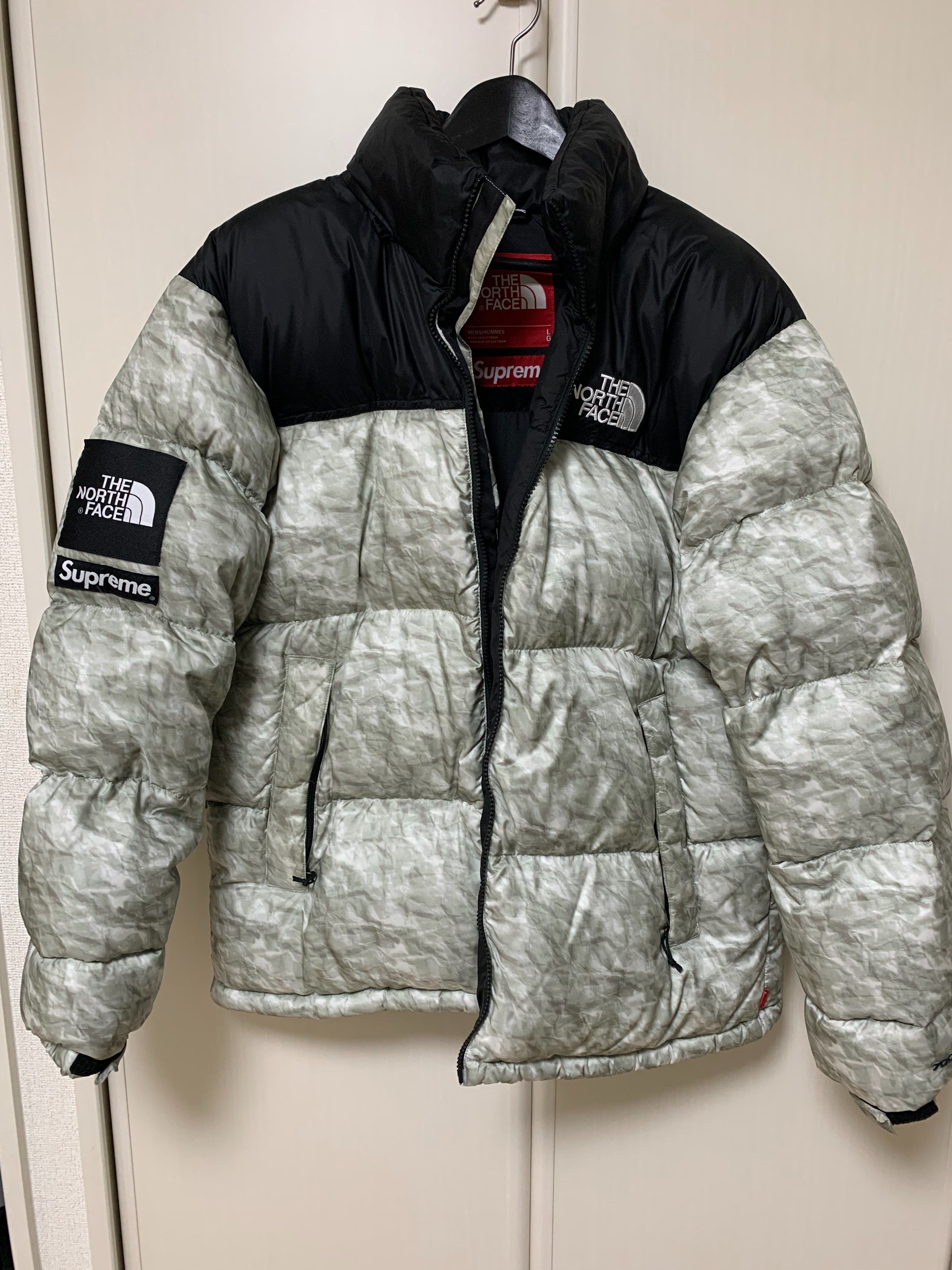 Supreme x The North Face Nuptse Jacket "White Paper Print"