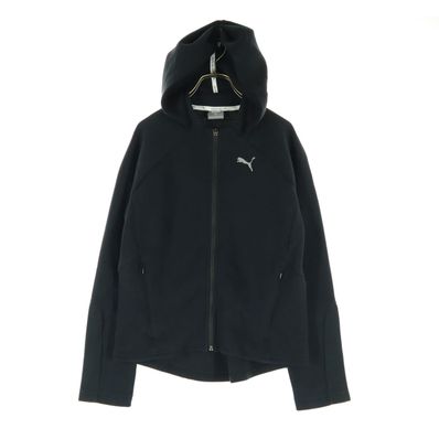 美品 PUMA プーマ 長袖 スウェットパーカー S ブラック ジップポケット