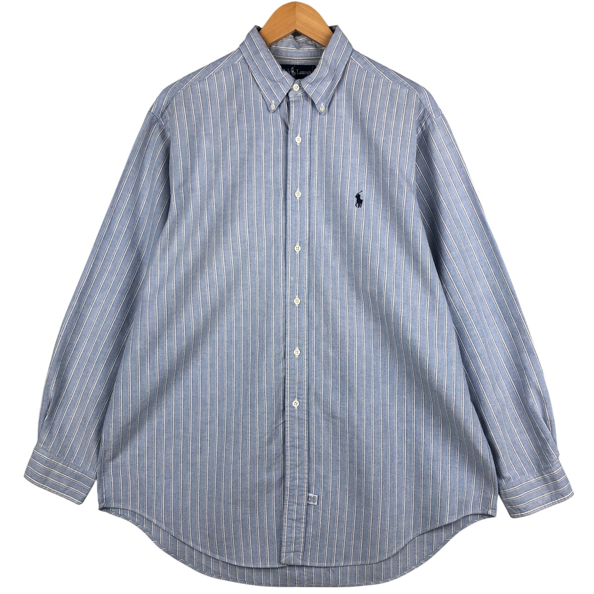 古着 ラルフローレン Ralph Lauren POLO by Ralph Lauren 長袖 ボタンダウンストライプシャツ メンズXL相当/eaa598798