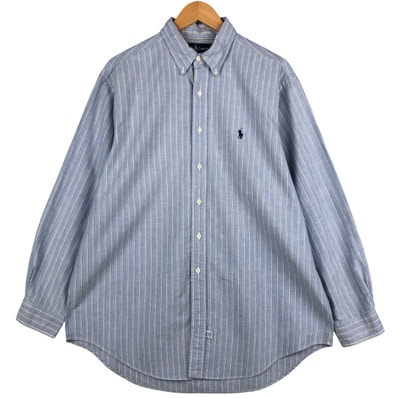 古着 ラルフローレン Ralph Lauren POLO by Ralph Lauren 長袖 ボタンダウンストライプシャツ メンズXL相当/eaa598798