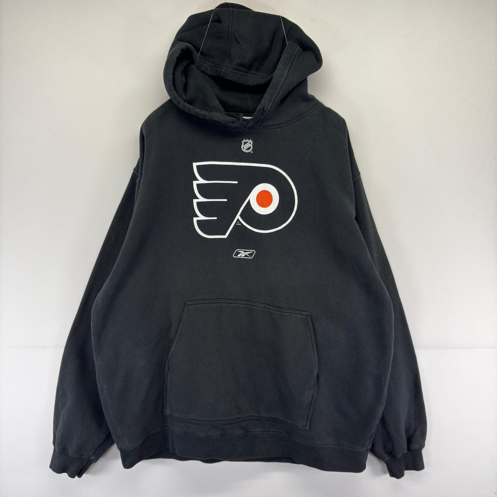 古着 リーボック Reebok パーカー スウェット プルオーバー プリント NHL NHL チーム L  ブラック メンズ