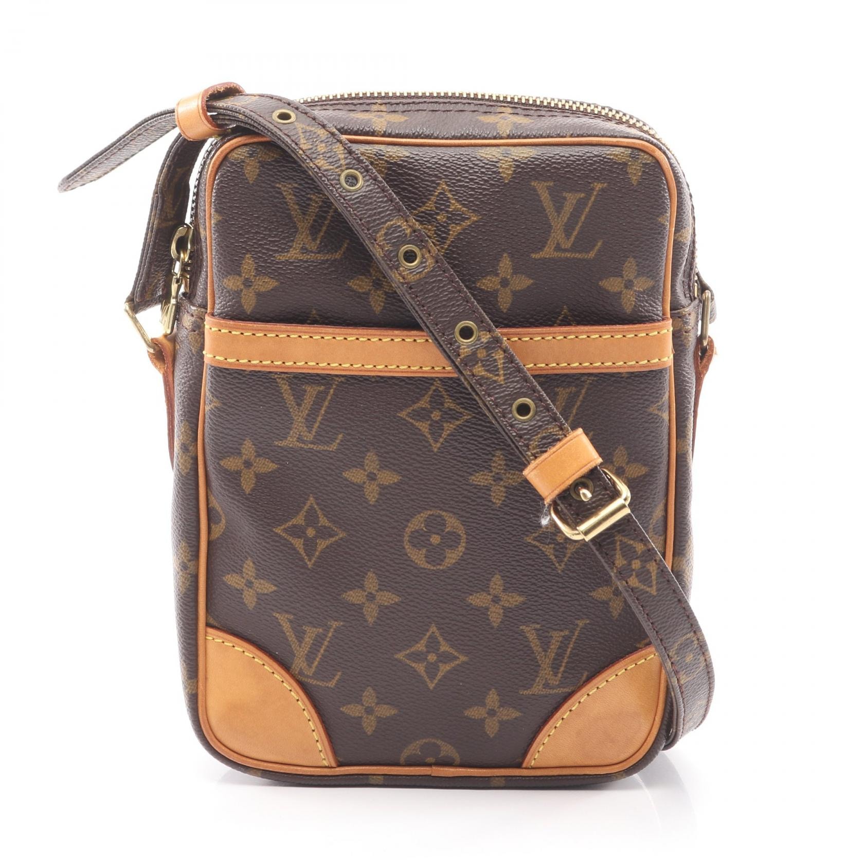 ルイ・ヴィトン LOUIS VUITTON ダヌーブ ショルダーバッグ バッグ PVCコーティングキャンバス レザー モノグラム レディース ブラウン系 M45266 【中古】