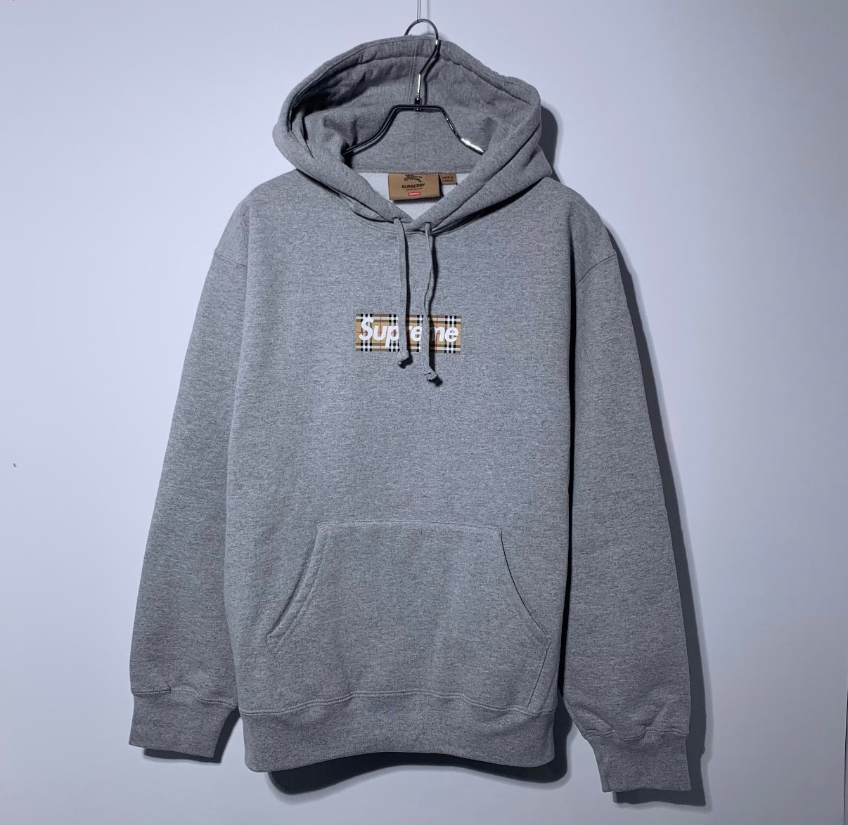 Supreme x Burberry Box Logo Hooded Sweatshirt "Heather Grey"