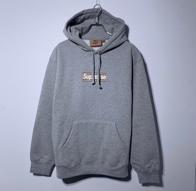 Supreme x Burberry Box Logo Hooded Sweatshirt "Heather Grey"