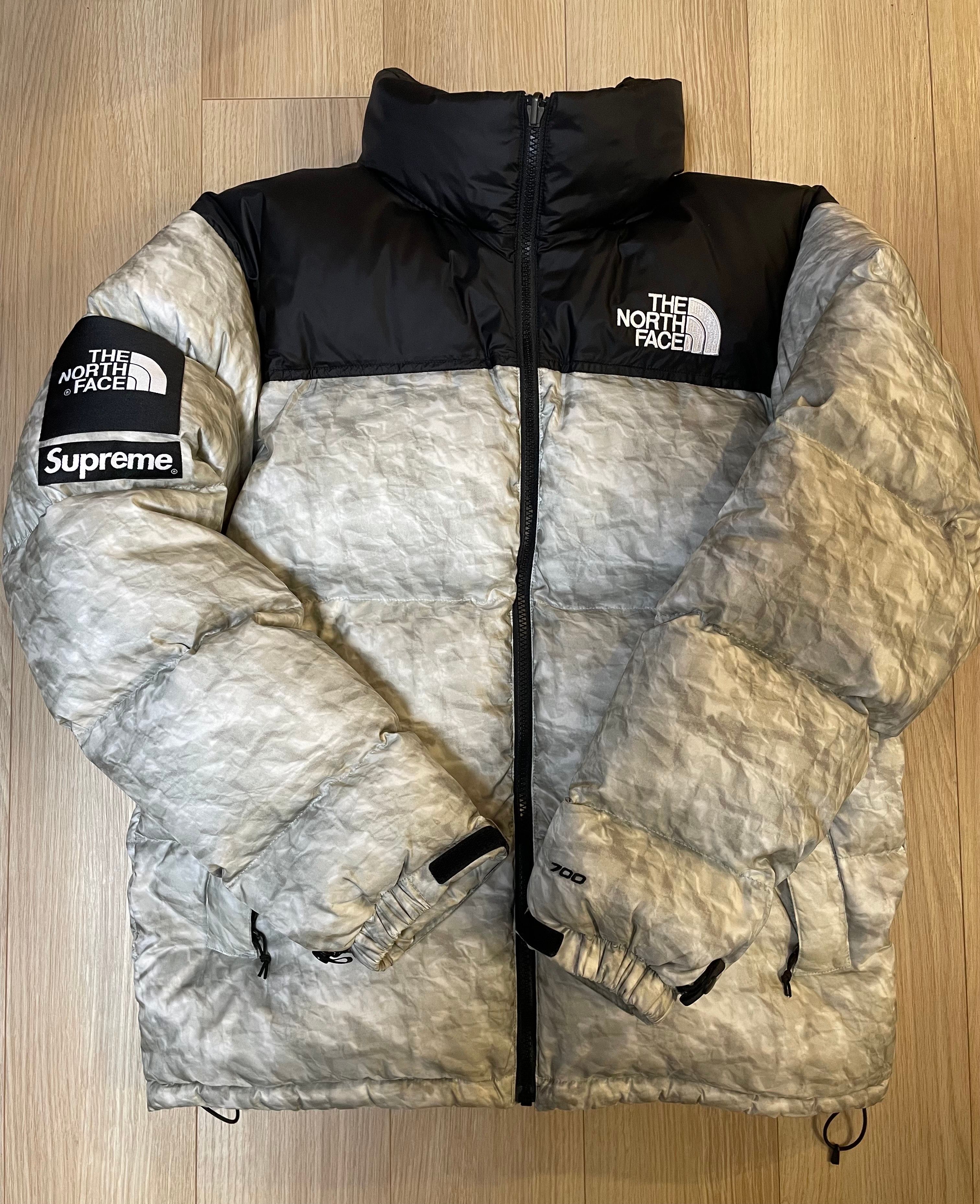 Supreme x The North Face Nuptse Jacket "White Paper Print"