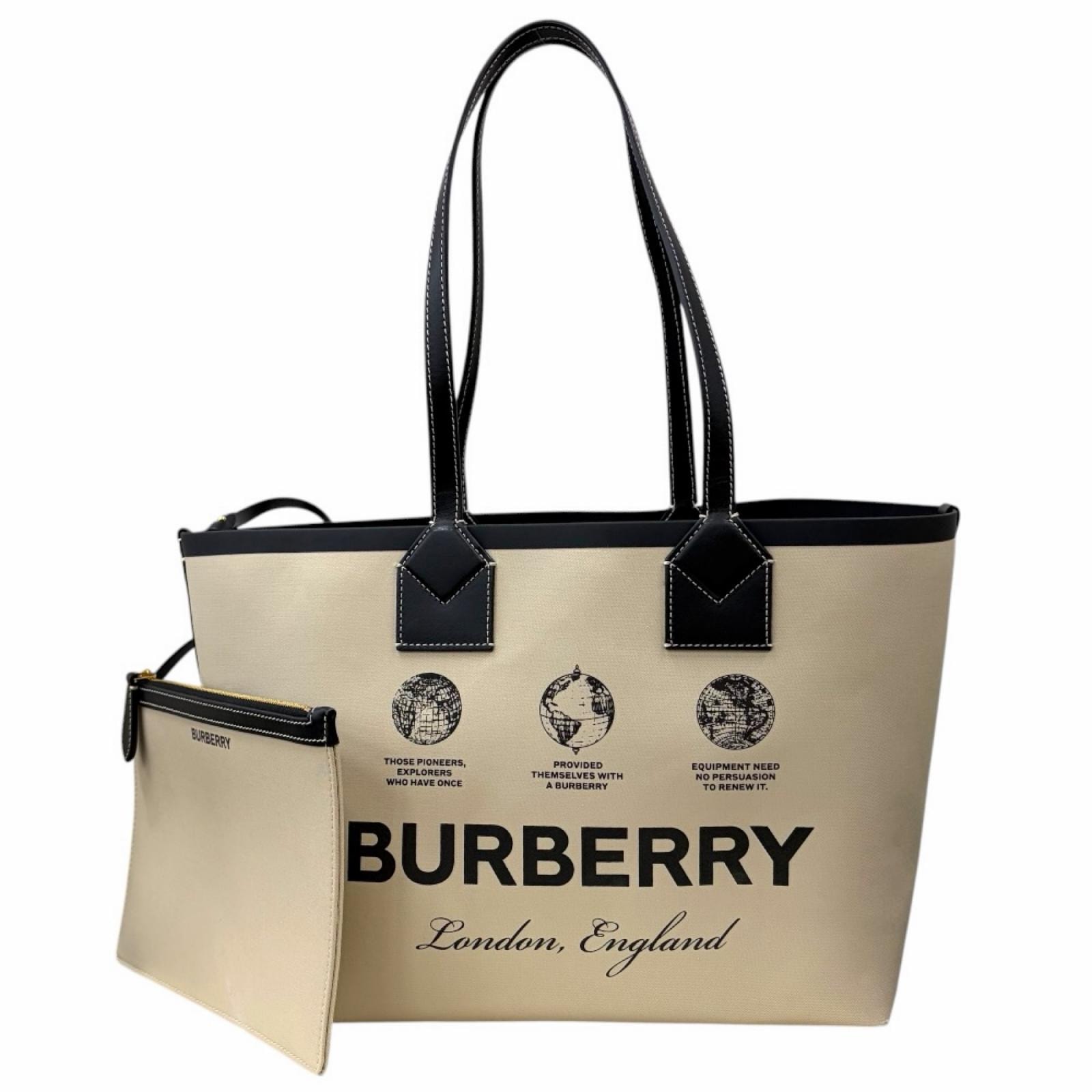 バーバリー トートバッグ キャンバス ベージュ レディース BURBERRY 中古
