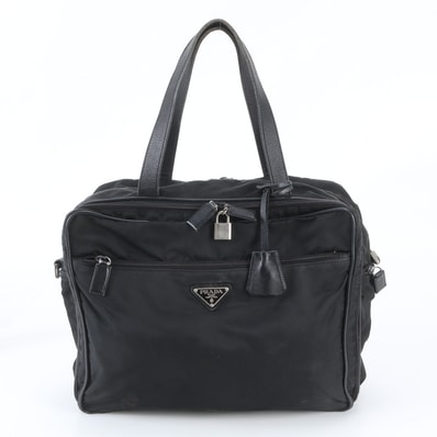 ■美品 プラダ テスート ナイロントライアングルロゴビジネス バッグ