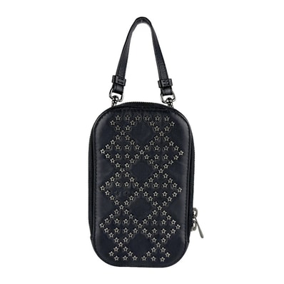 クリスチャンディオール Christian Dior フォンポーチ フォンケース レザー ブラック レディース【中古】 z9574