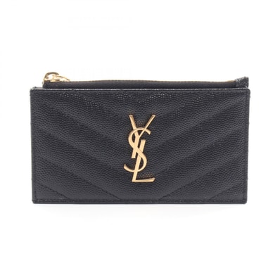 サンローランパリ SAINT LAURENT PARIS モノグラム フラグメント ジップカードケース コインケース 財布 レザー レディース ブラック系 607915BOW011000 【新品】