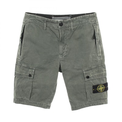 ストーンアイランド STONE ISLAND カーゴバミューダショートパンツ カーゴパンツ 衣料品 ボトムス コットン メンズ グリーン系 【中古】