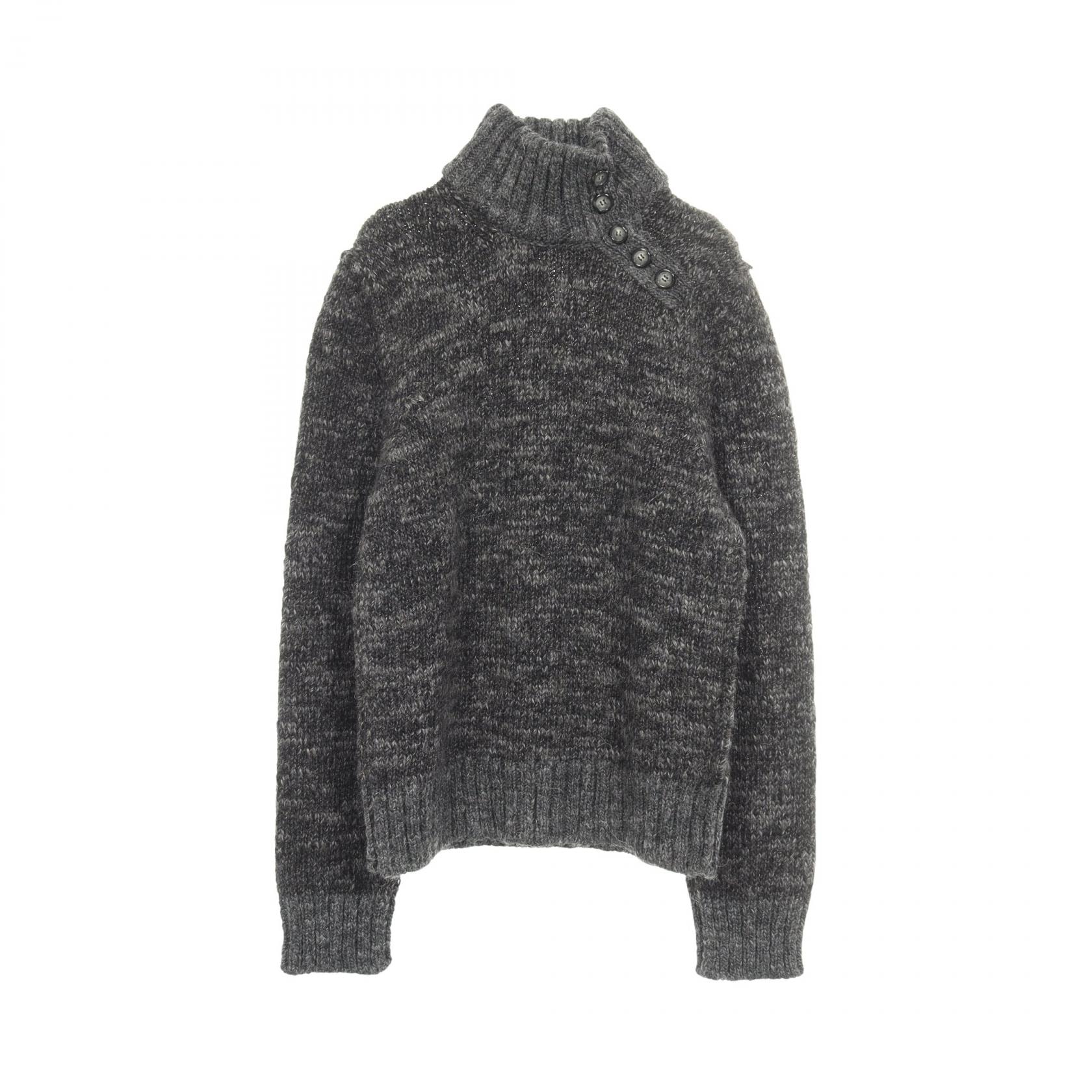 ドルチェアンドガッバーナ DOLCE & GABBANA ハイネック ボタン付き ニット 衣料品 トップス ウール メンズ グレー系 GE714K 【中古】