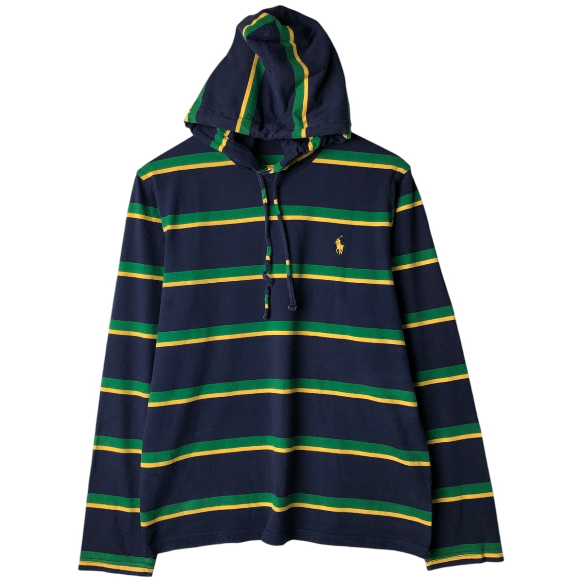 古着 ラルフローレン Ralph Lauren POLO RALPH LAUREN マルチボーダー フード付き ロングTシャツ ロンT メンズM相当/eaa630648