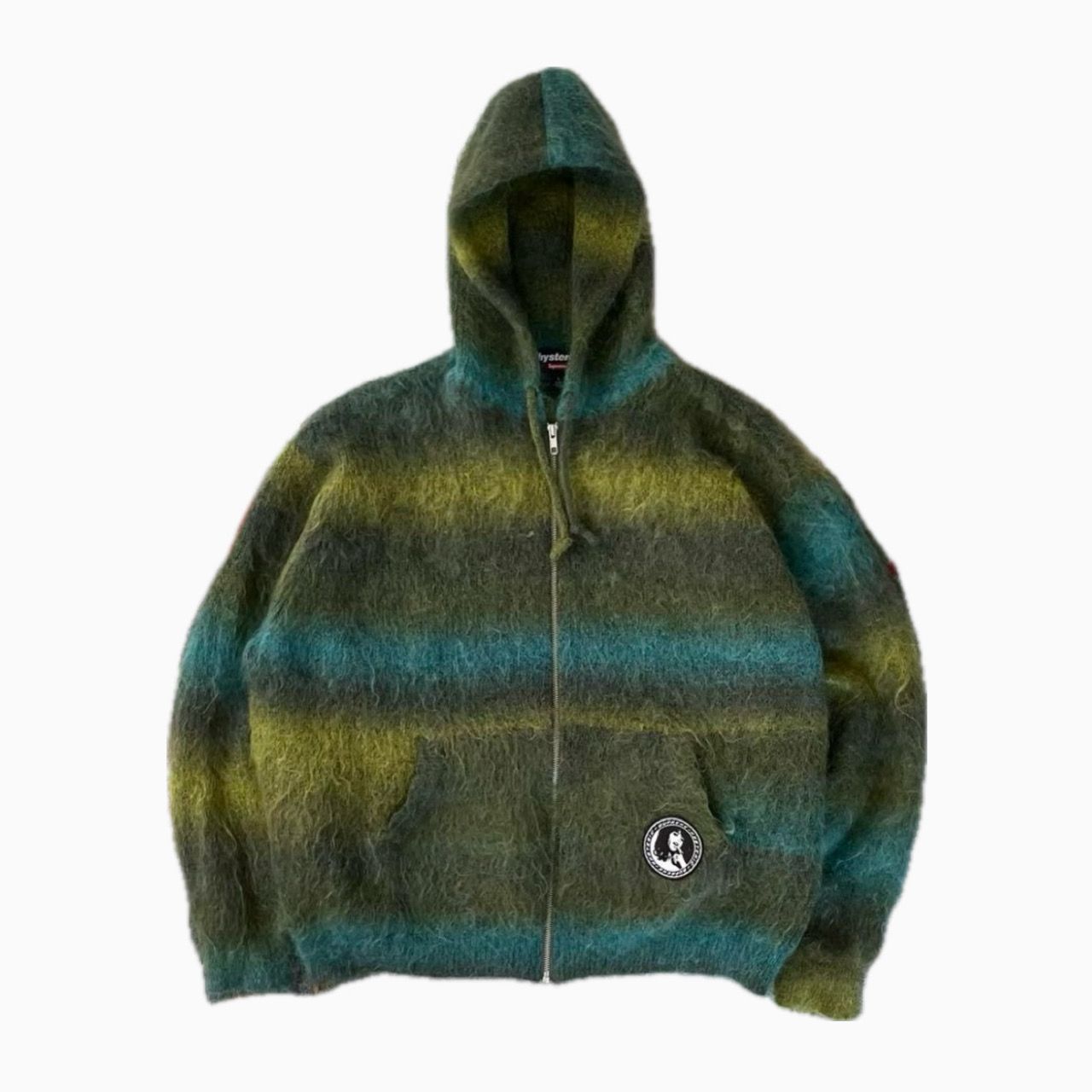 Supreme x HYSTERIC GLAMOUR Mohair Zip Up Hooded Sweater "Olive"