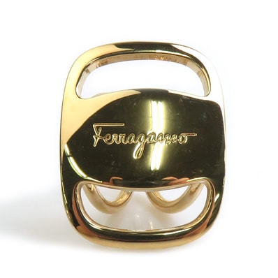 サルヴァトーレフェラガモ Salvatore Ferragamo スカーフリング ヴァラ メタル ゴールド レディース【中古】 56909b