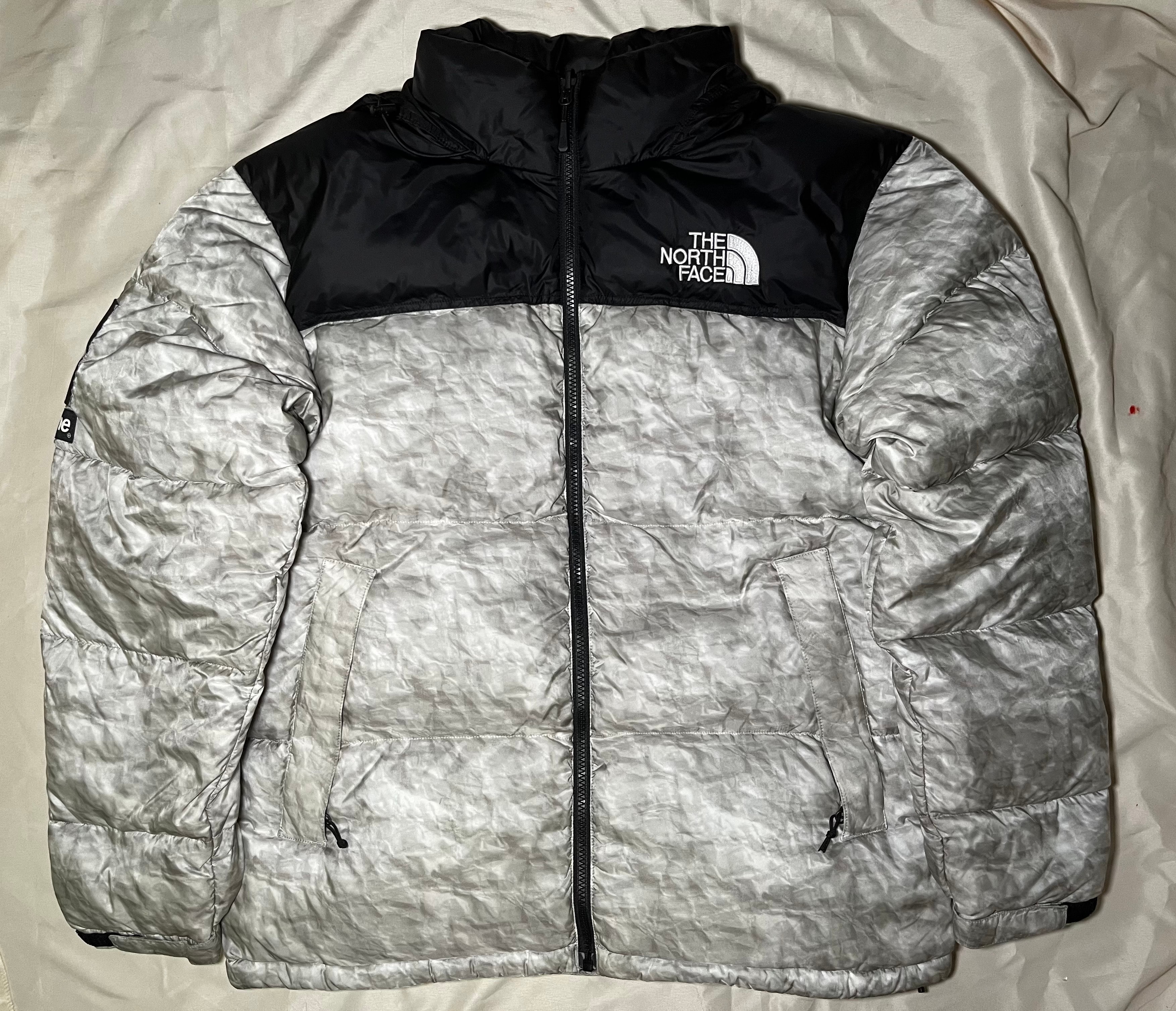 Supreme x The North Face Nuptse Jacket "White Paper Print"