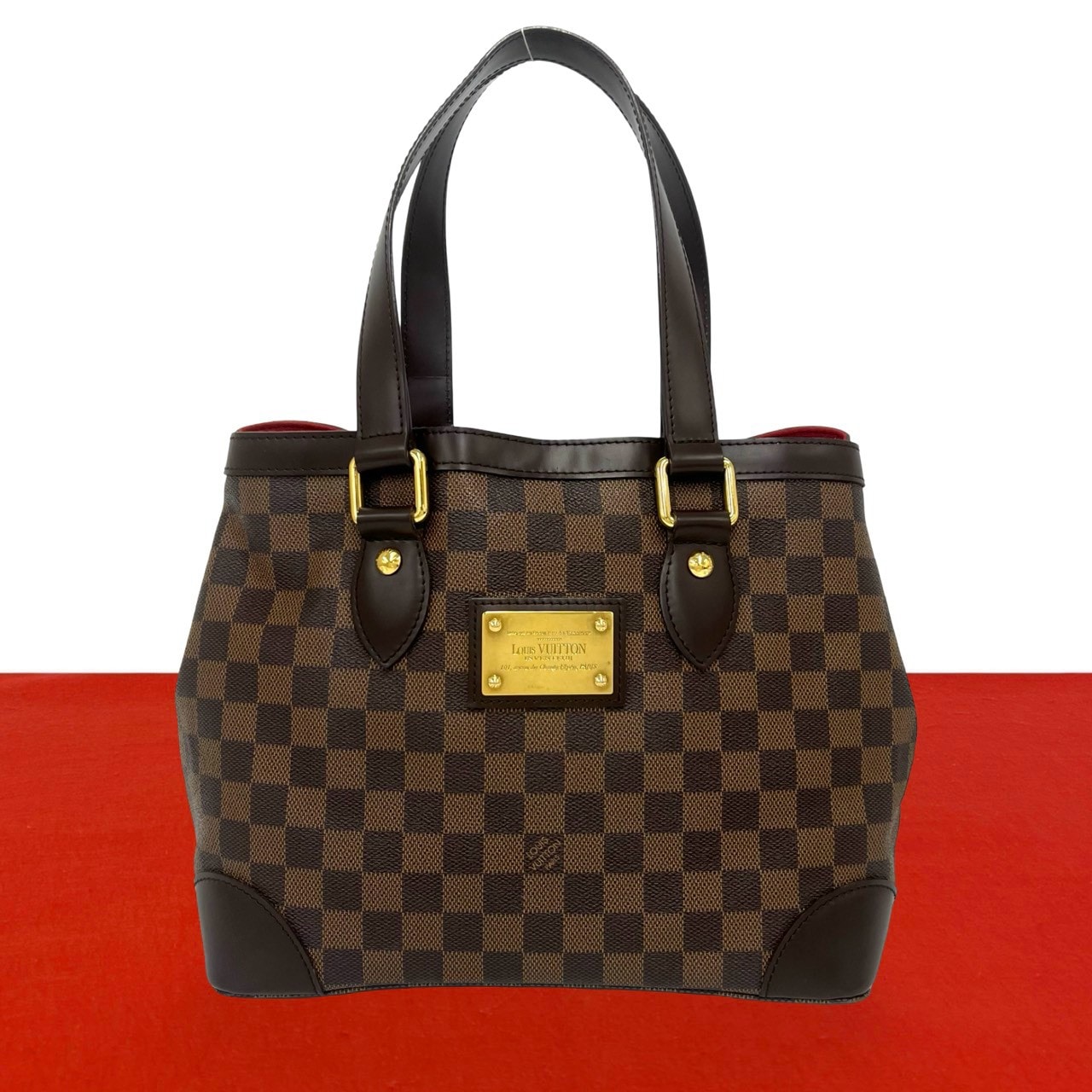 LOUIS VUITTON ルイヴィトン ハムステッド PM ダミエ ロゴ プレート 金具 レザー PVC トートバッグ ブラウン
20276