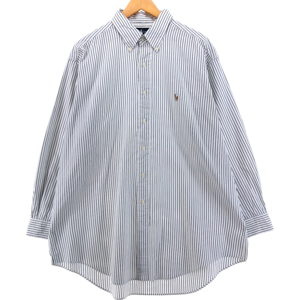 古着 ラルフローレン Ralph Lauren YARMOUTH 長袖 ボタンダウンストライプシャツ メンズXL相当/eaa536451