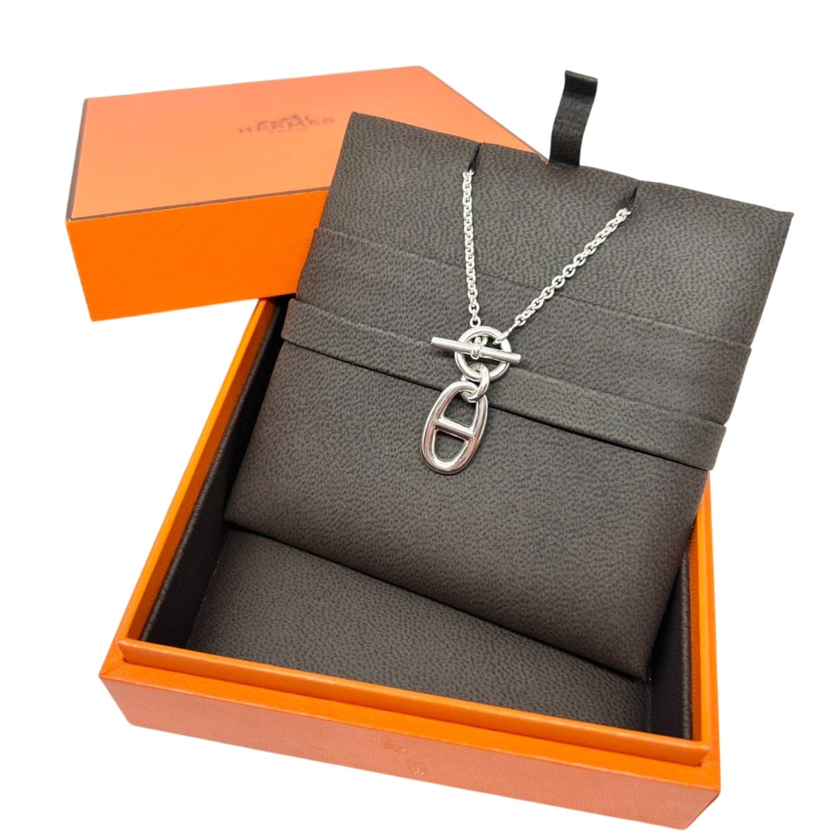 HERMES エルメス シェーヌダンクル アミュレット チョーカー ネックレス 104141B シルバー925 【中古】
