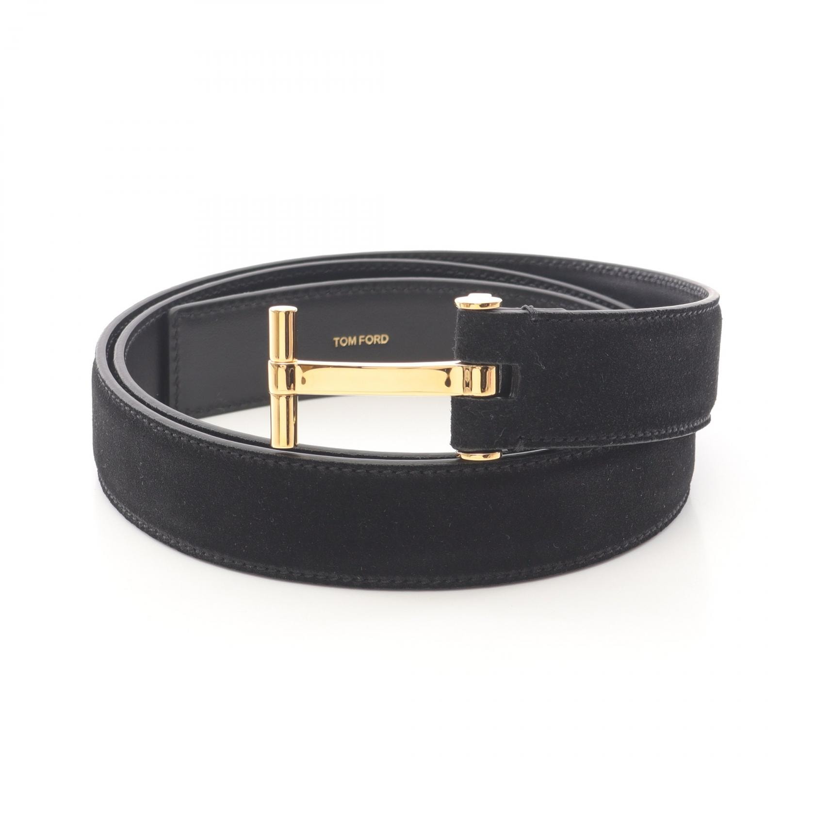 トムフォード TOM FORD Tロゴ ベルト 衣料品 スウェード レザー メンズ ブラック系 TB131LCL484G1N001100 【新品】