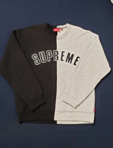 Supreme Split Crewneck Sweatshirt "Black"