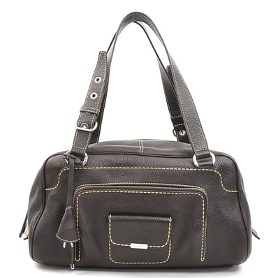 トッズ TOD’S ハンドバッグ レザー ブラウン レディース【中古】 56818k