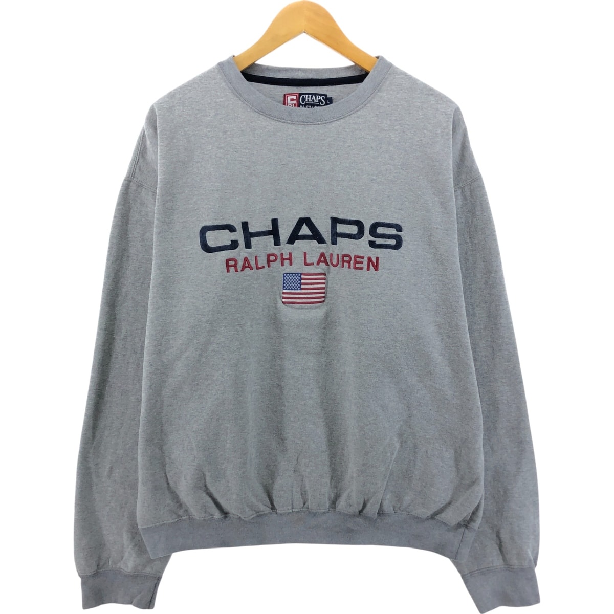 古着 90年代 ラルフローレン Ralph Lauren CHAPS チャップス 星条旗柄 ロゴスウェットシャツ トレーナー メンズL相当 ヴィンテージ/eaa550799