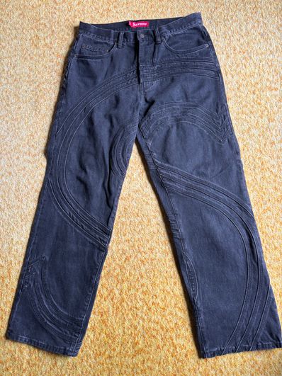 Supreme S Logo Loose Fit Jean "Washed Black"