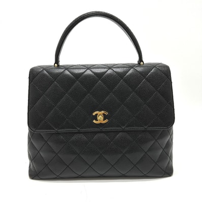 シャネル CHANEL ココマーク マトラッセ A12397 カバン トートバッグ トップハンドル ハンドバッグ キャビアスキン ブラック