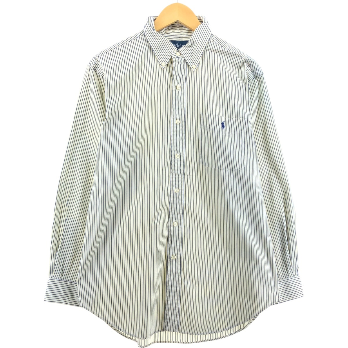 古着 ラルフローレン Ralph Lauren CLASSIC FIT 長袖 ボタンダウンストライプシャツ メンズL相当/eaa547846