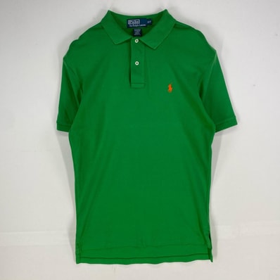 古着 ポロバイラルフローレン Polo by Ralph Lauren 半袖シャツ 刺繍ロゴ ワンポイント ポロシャツ S グリーン系 メンズ