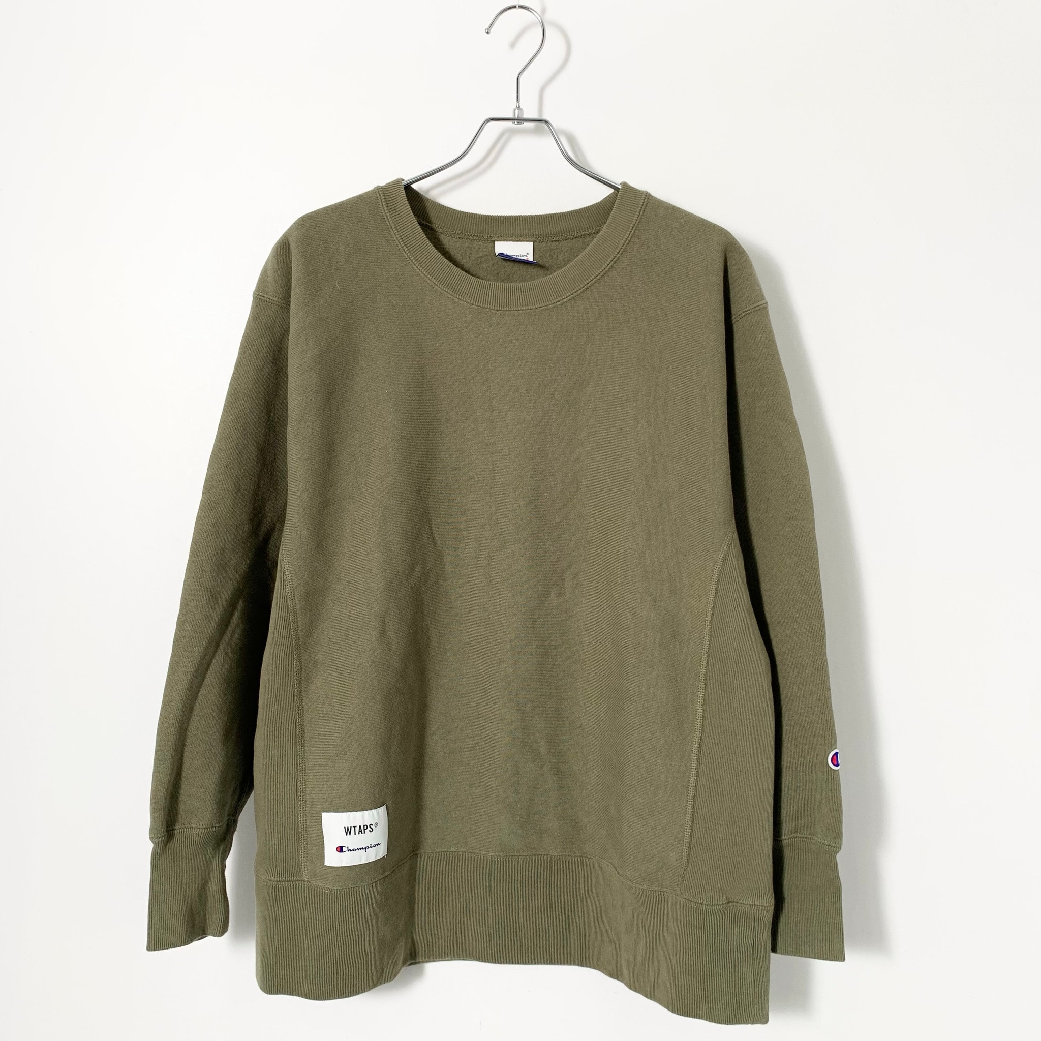WTAPS Academy / Crew Neck / Cotton. Champion. Reverse Weave "Olive Drab" (672)