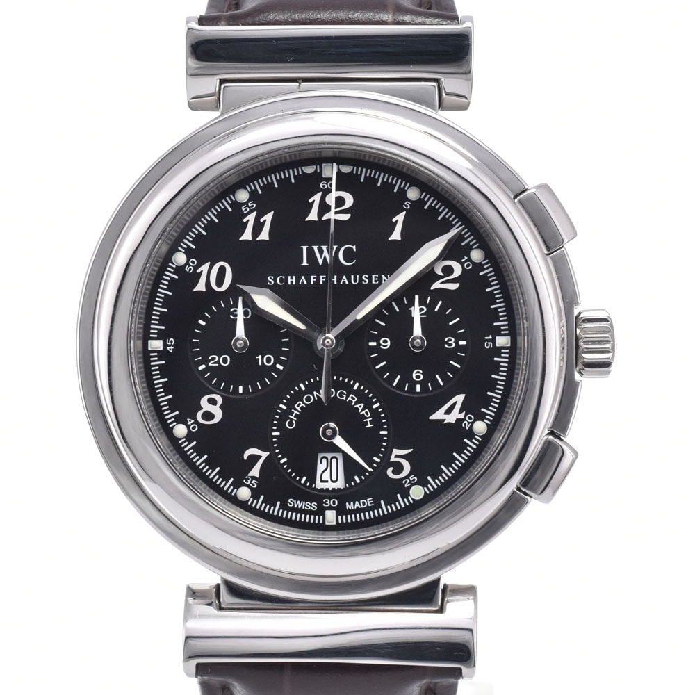 IWC IWC SCHAFFHAUSEN IW372810 ダ・ヴィンチ クロノグラフ デイト ブラック クォーツ メンズ 美品 腕時計 R#148591
