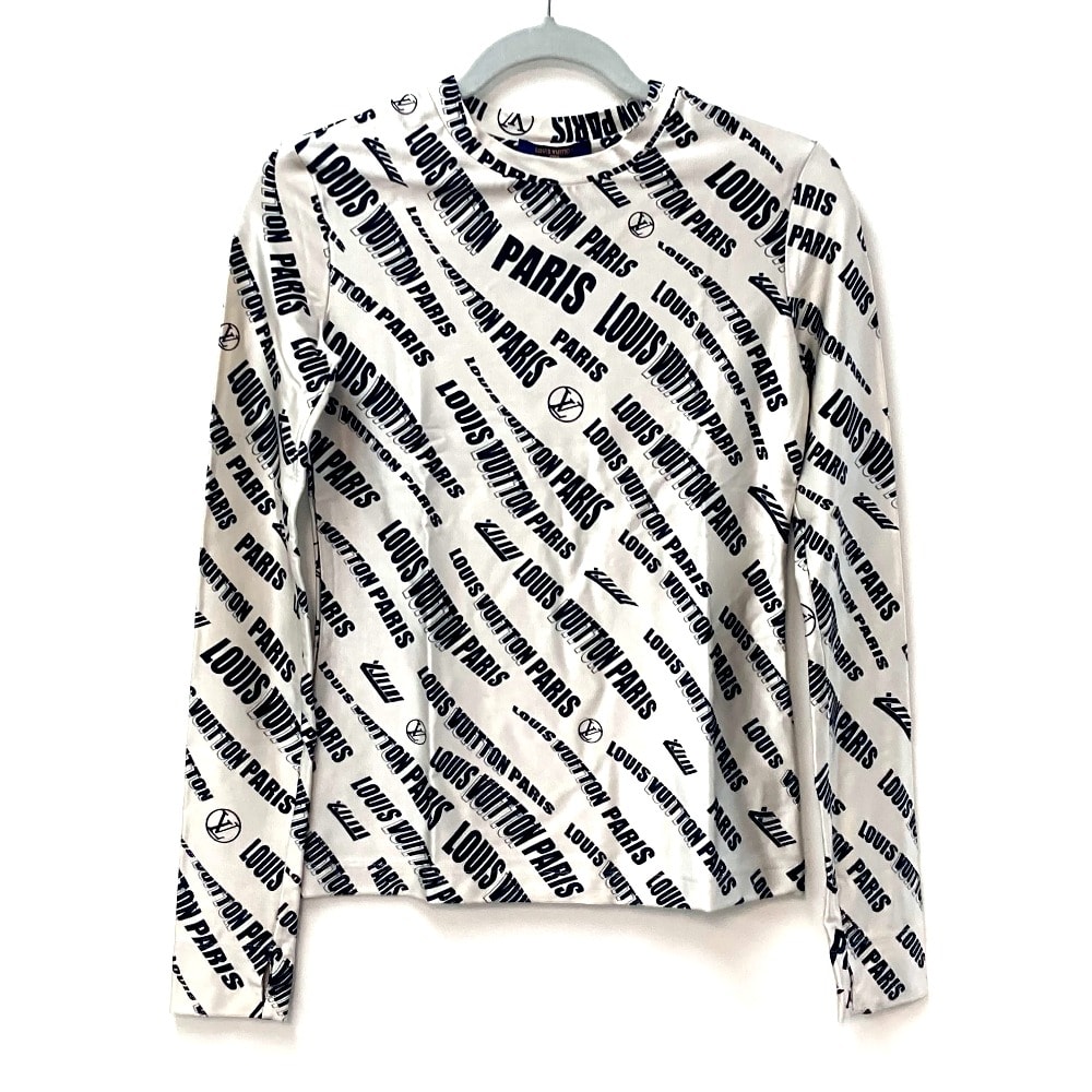 ルイヴィトン LOUIS VUITTON シグネチャー ロゴ ロングスリーブ トップス FLTS86 21SS アパレル 総柄/クルーネック 長袖シャツ レーヨン ホワイトベージュ