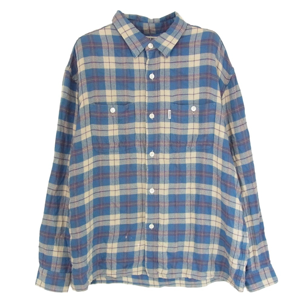 COOTIE クーティー 長袖シャツ レーヨン 100% 長袖 チェック シャツ ブルー系 M【中古】