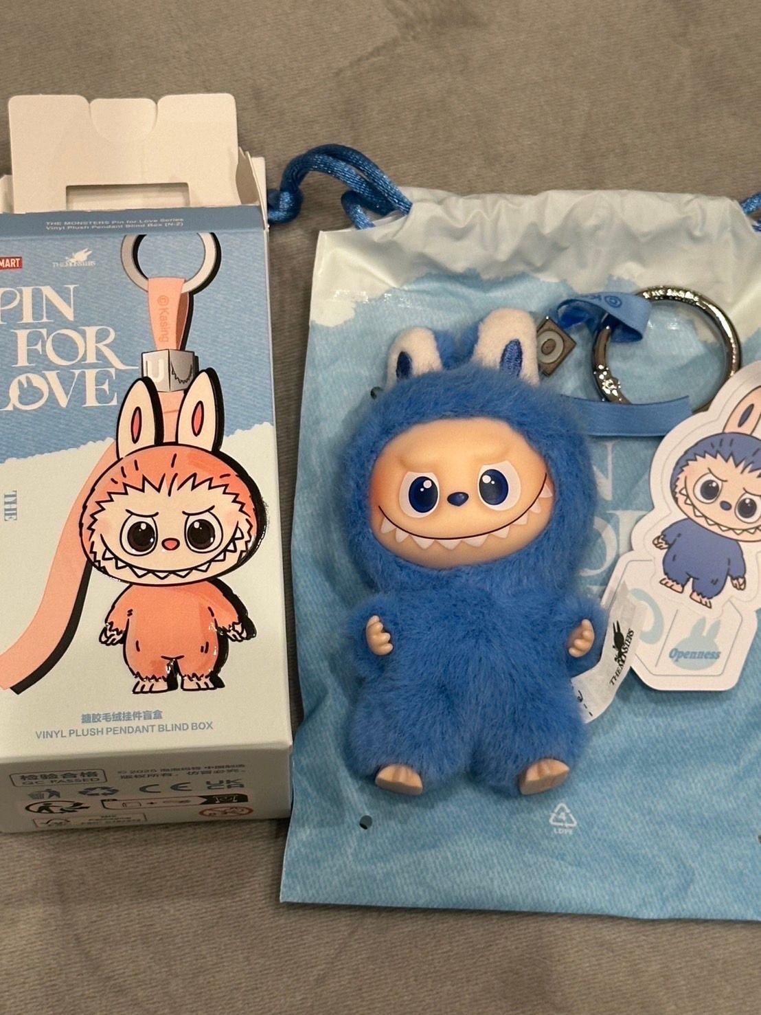 POP MART THE MONSTERS (LABUBU) Pin for Love Series-Vinyl Plush Pendant (N-Z) O