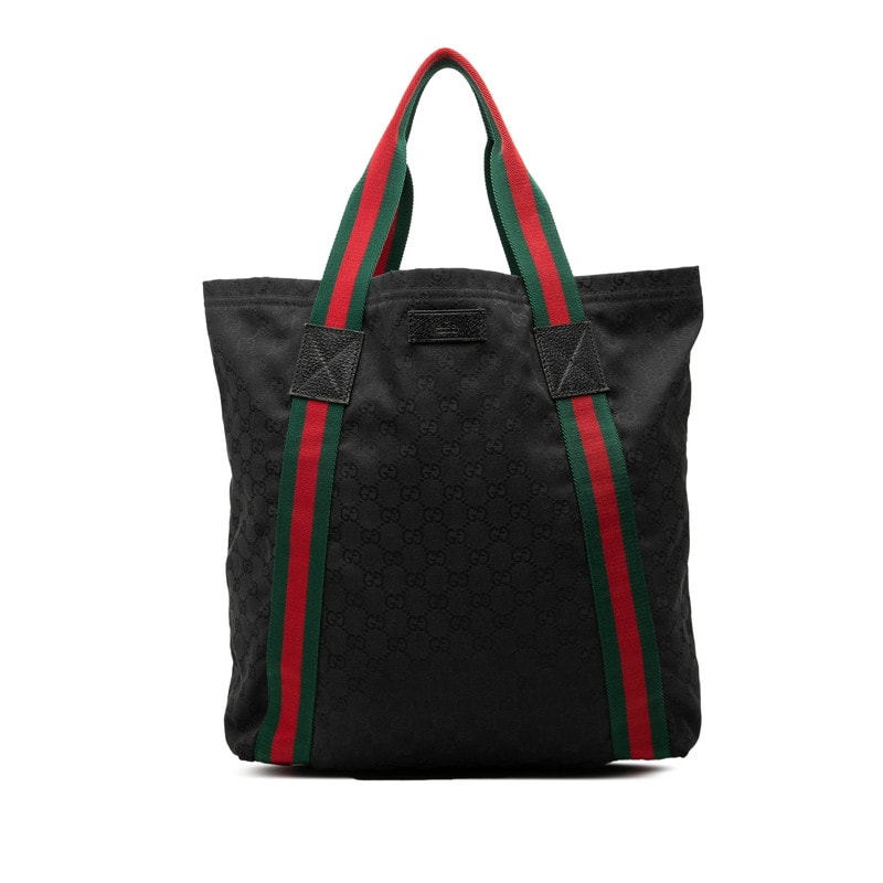 グッチ GGキャンバス シェリーライン トートバッグ 189669 ブラック キャンバス レディース GUCCI 中古