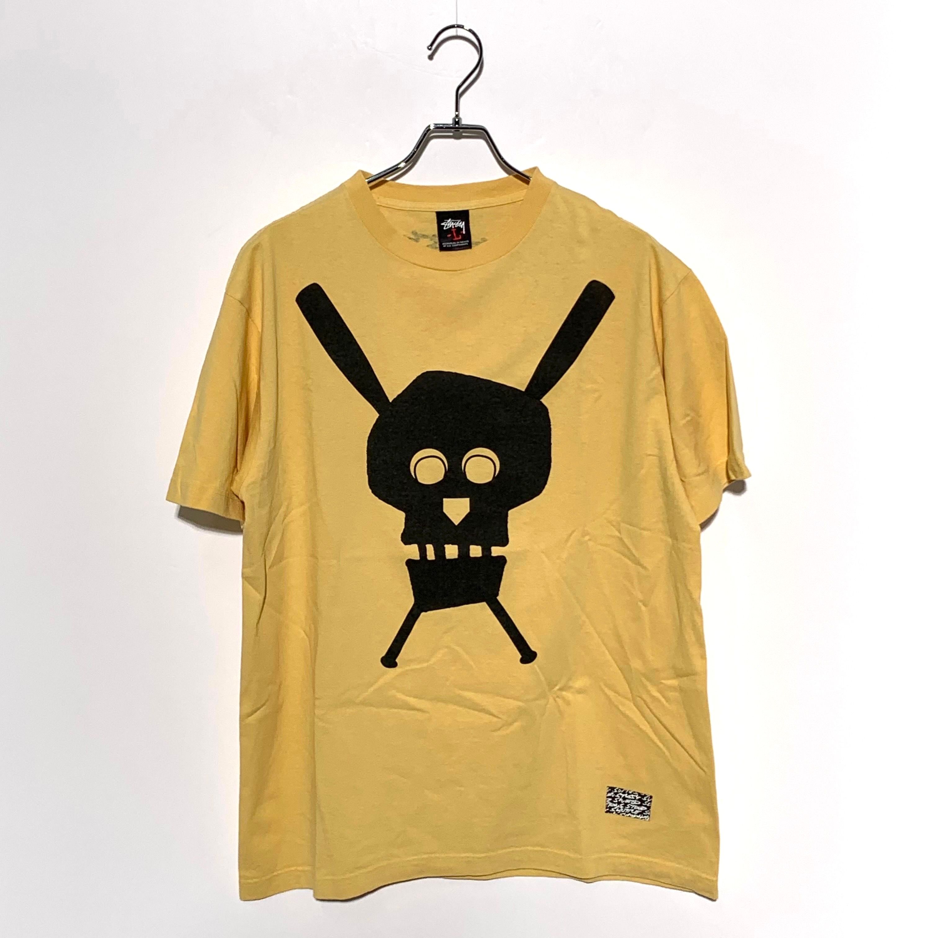 STUSSY scull baseball bat TEE yellow