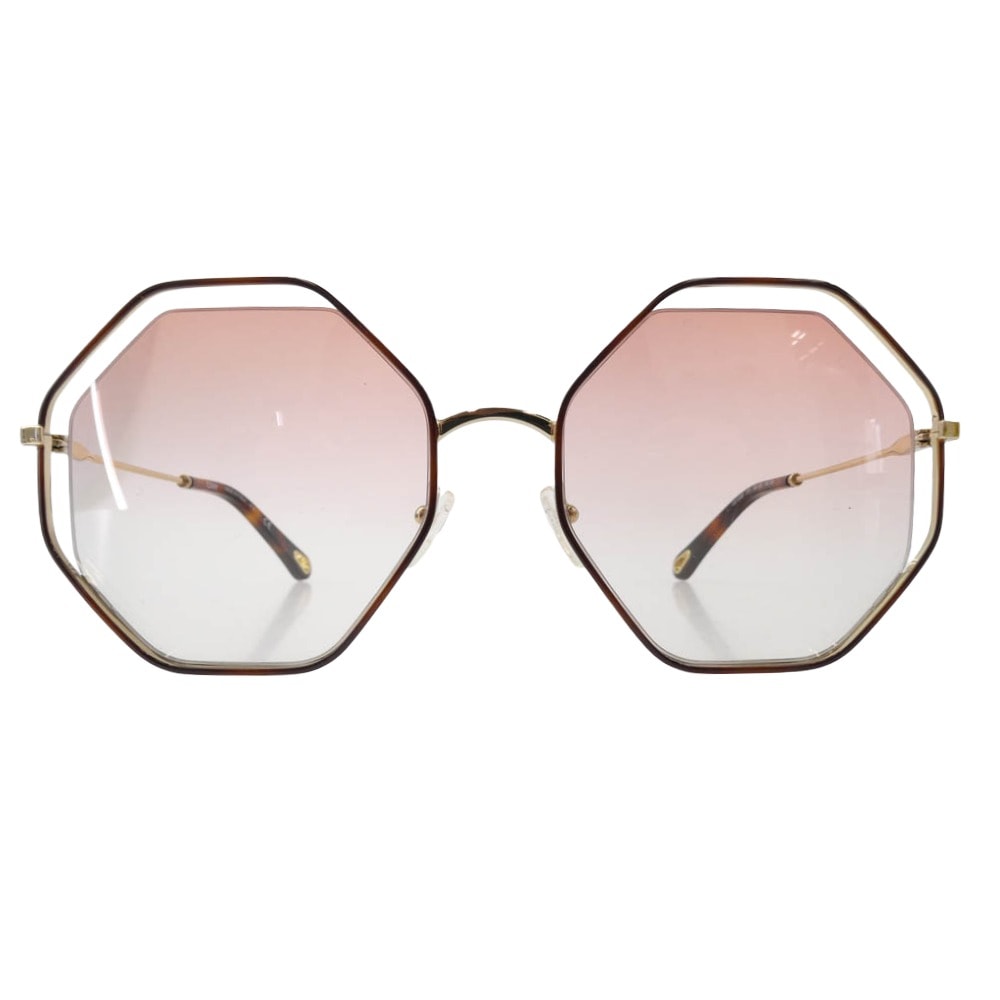 Chloe クロエ サングラス CE132S Sunglasses Havana グラデーションカラー ハバナ サングラス ブラウン系 フレーム：ゴールド系、ブラウン系　 58□20-140【美品】【中古】