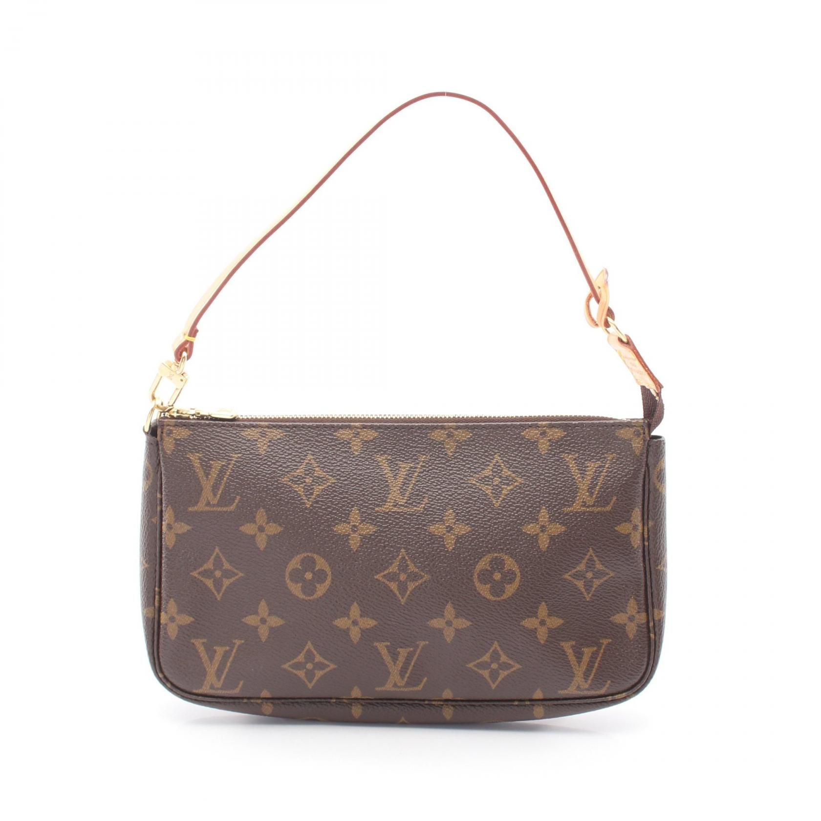 ルイ・ヴィトン LOUIS VUITTON ポシェットアクセソワール モノグラム ハンドバッグ バッグ PVCコーティングキャンバス レザー レディース ブラウン系 M51980 【中古】